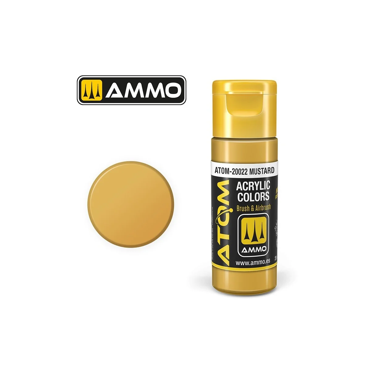 Peinture acrylique Moutarde 20ml ATOM AMMO