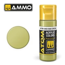 Peinture acrylique Vert Kaki 20ml ATOM AMMO - ATOM-20025