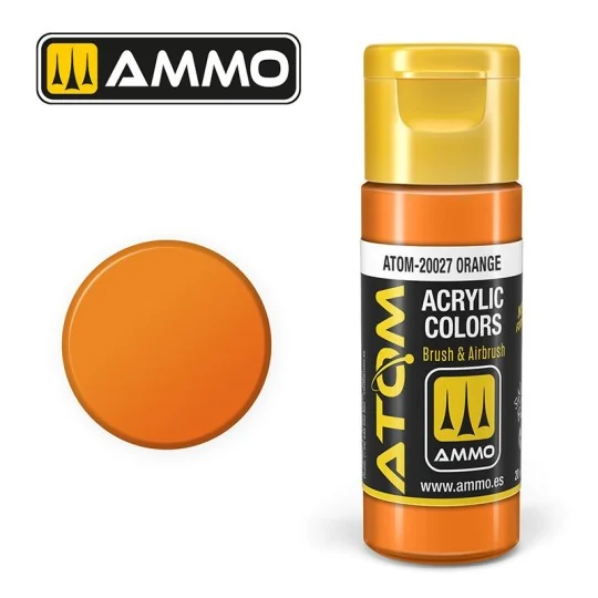 ATOM-20027-Peinture acrylique Orange 20ml ATOM AMMO - ATOM-20027