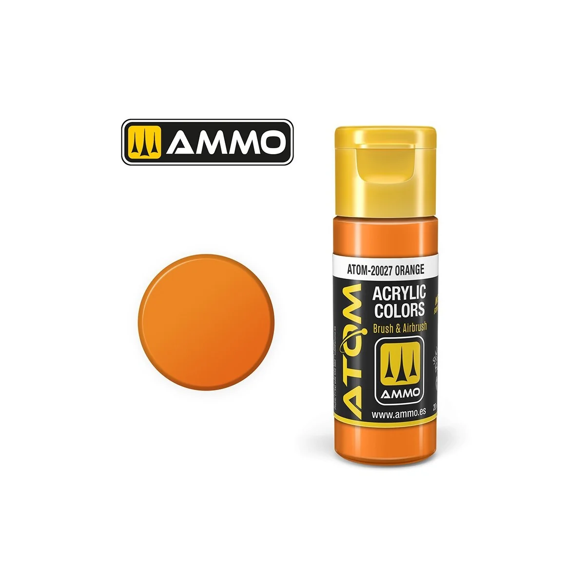 Orange acrylic paint 20 ml ATOM AMMO - ATOM-20027