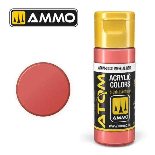 ATOM-20030-Peinture acrylique Rouge Impérial 20ml ATOM AMMO - ATOM-20030