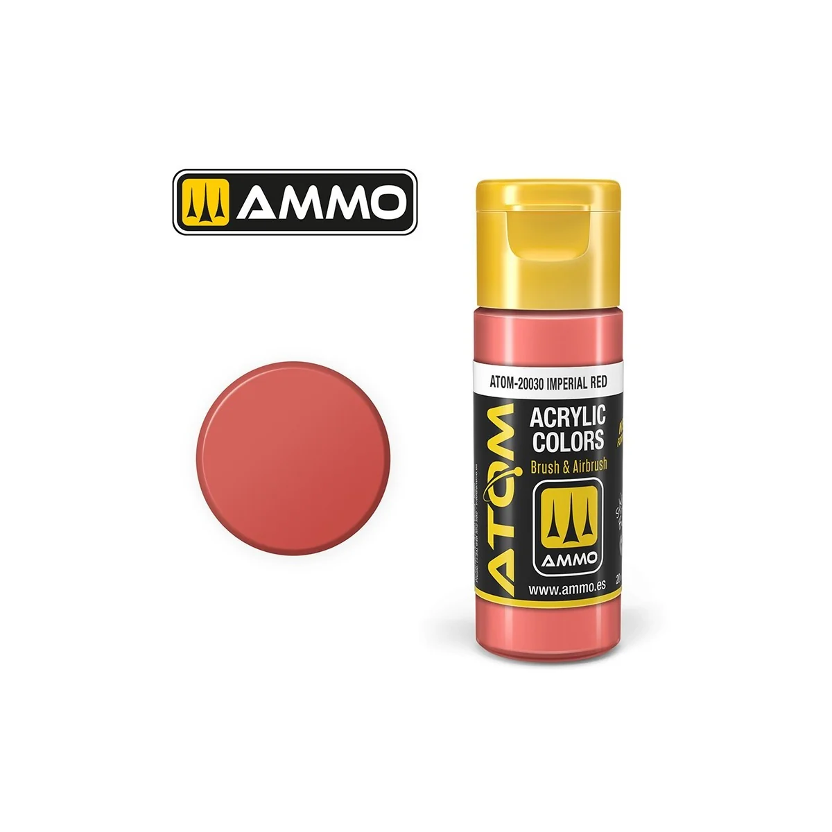 Peinture acrylique Rouge Impérial 20ml ATOM AMMO - ATOM-20030