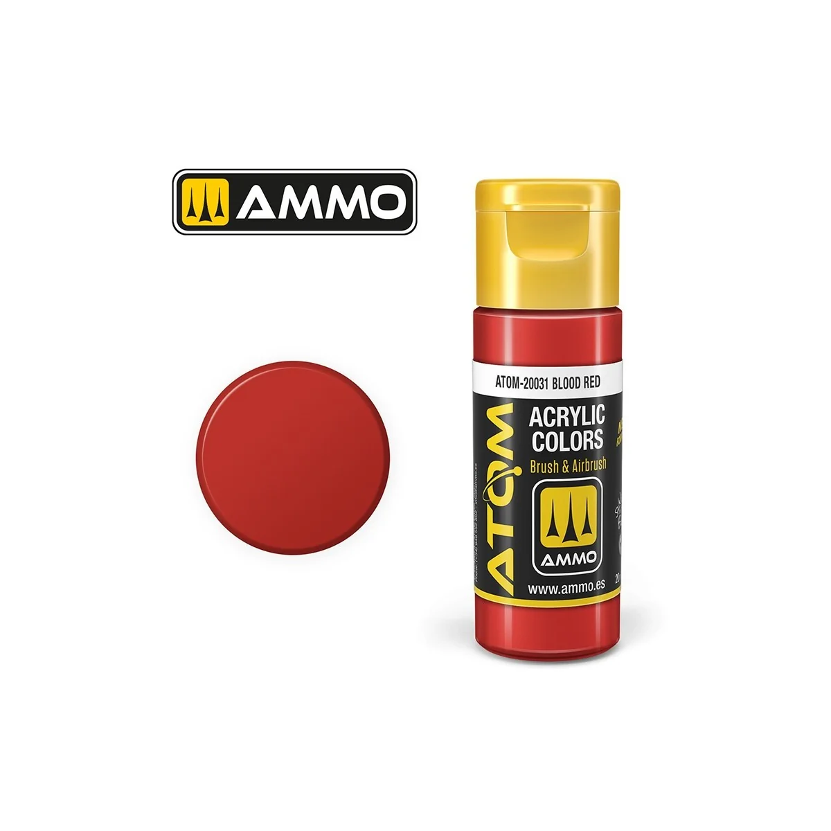 Peinture acrylique Rouge sang 20ml ATOM AMMO - ATOM-20031
