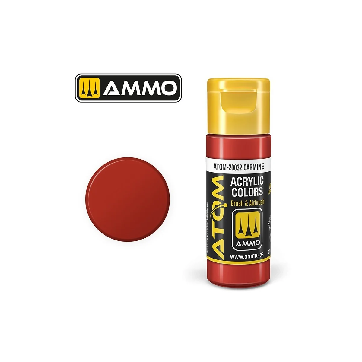 Carmine acrylic paint, 20 ml, ATOM AMMO - ATOM-20032.