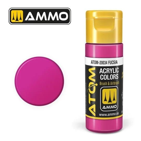 ATOM-20034-Peinture acrylique Fushia 20ml ATOM AMMO - ATOM-20034