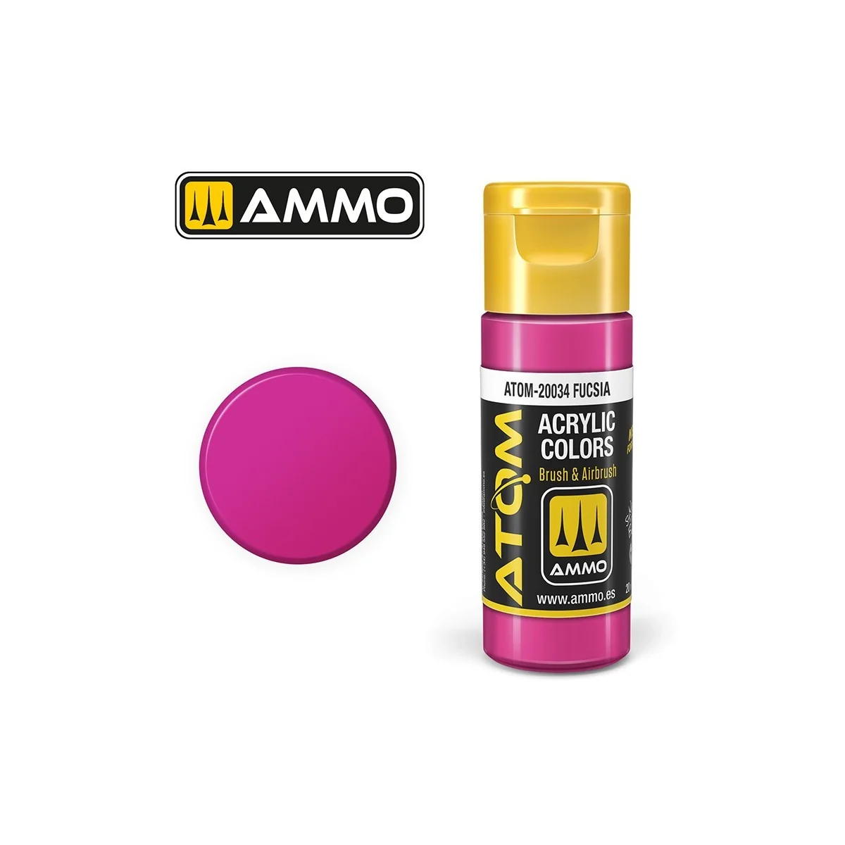 Fuchsia acrylic paint 20ml ATOM AMMO - ATOM-20034 Fuchsia acrylic paint 20ml ATOM AMMO - ATOM-20034