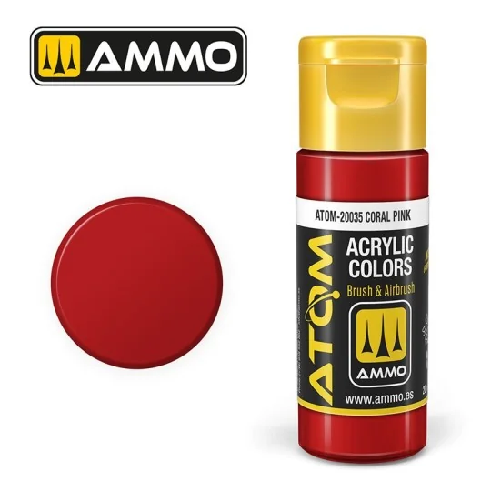ATOM-20035-Peinture acrylique Rose Corail 20ml ATOM AMMO - ATOM-20035