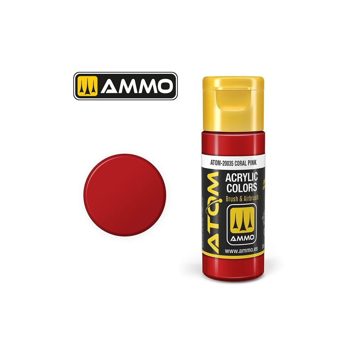 Coral Pink Acrylic Paint 20ml ATOM AMMO - ATOM-20035 Coral Pink Acrylic Paint 20ml ATOM AMMO - ATOM-20035