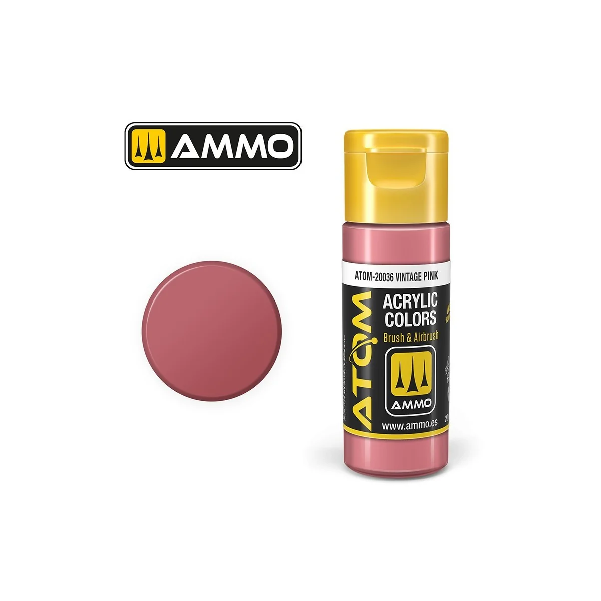 Peinture acrylique Rose Vintage 20ml ATOM AMMO