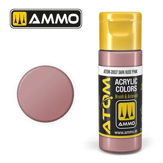 Peinture acrylique Rose Nude Foncé 20ml ATOM AMMO ATOM-20037-Peinture acrylique Rose Nude Foncé 20ml ATOM AMMO - ATOM-20037