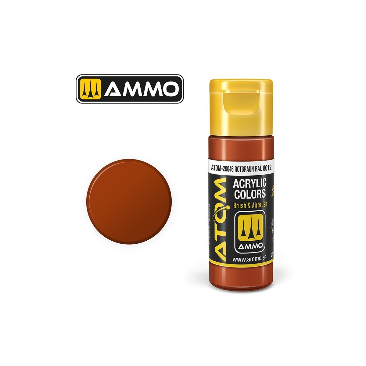 Peinture acrylique Brun brun RAL 8012 20ml ATOM AMMO - ATOM-20046