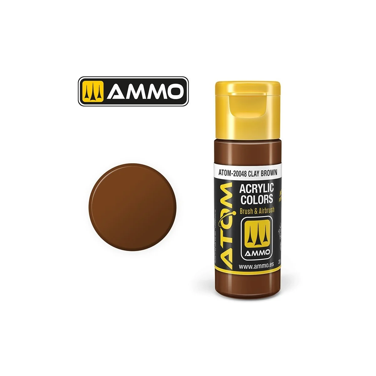 Peinture acrylique Brun Argile 20ml ATOM AMMO