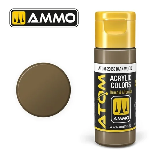 ATOM-20050-Peinture acrylique Bois foncé 20ml ATOM AMMO - ATOM-20050