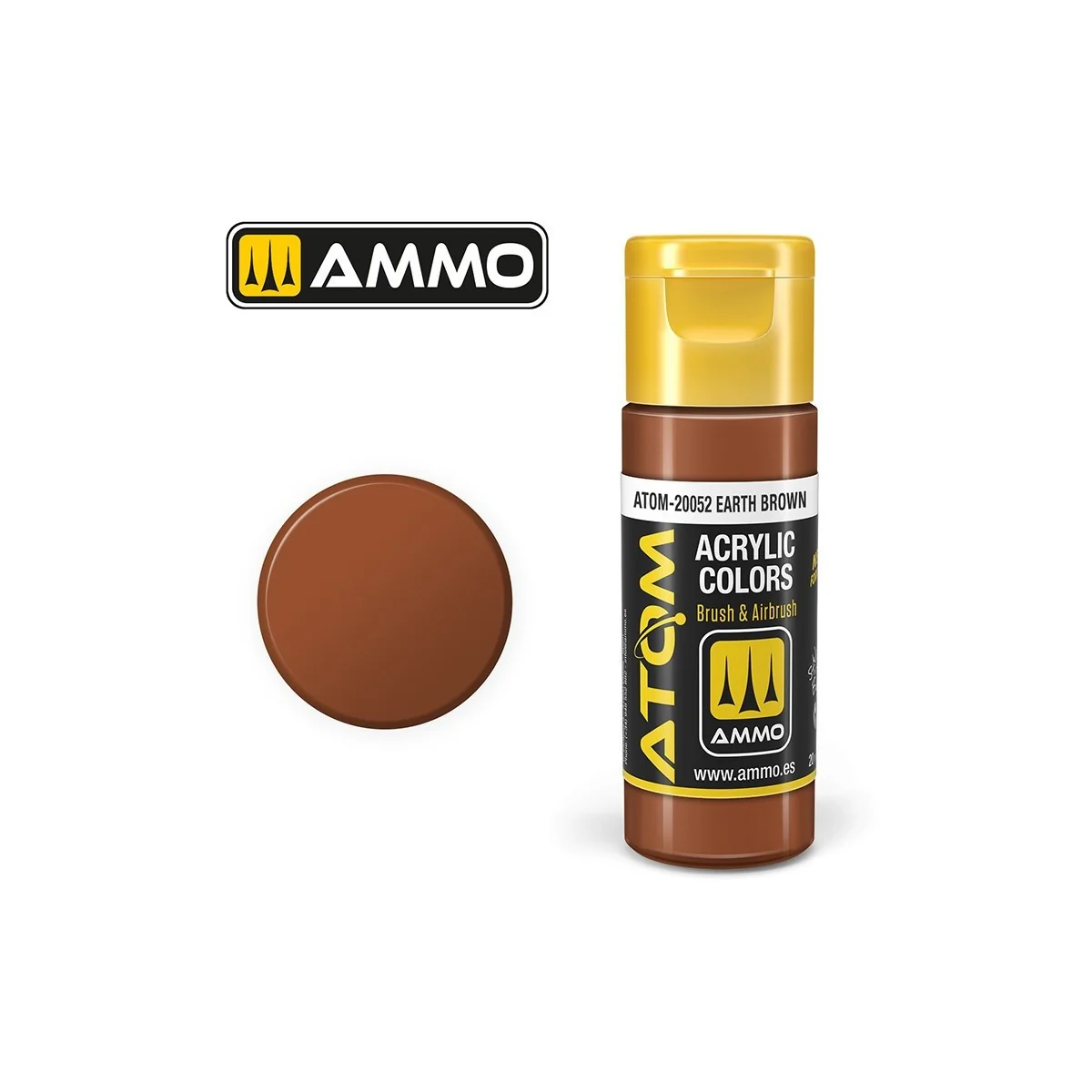 Peinture acrylique Brun Terre 20ml ATOM AMMO