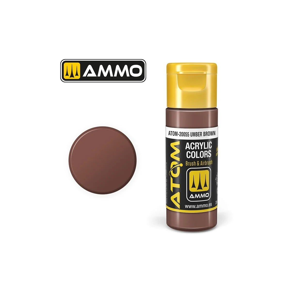 Peinture acrylique Brun d'Ombre 20ml ATOM AMMO