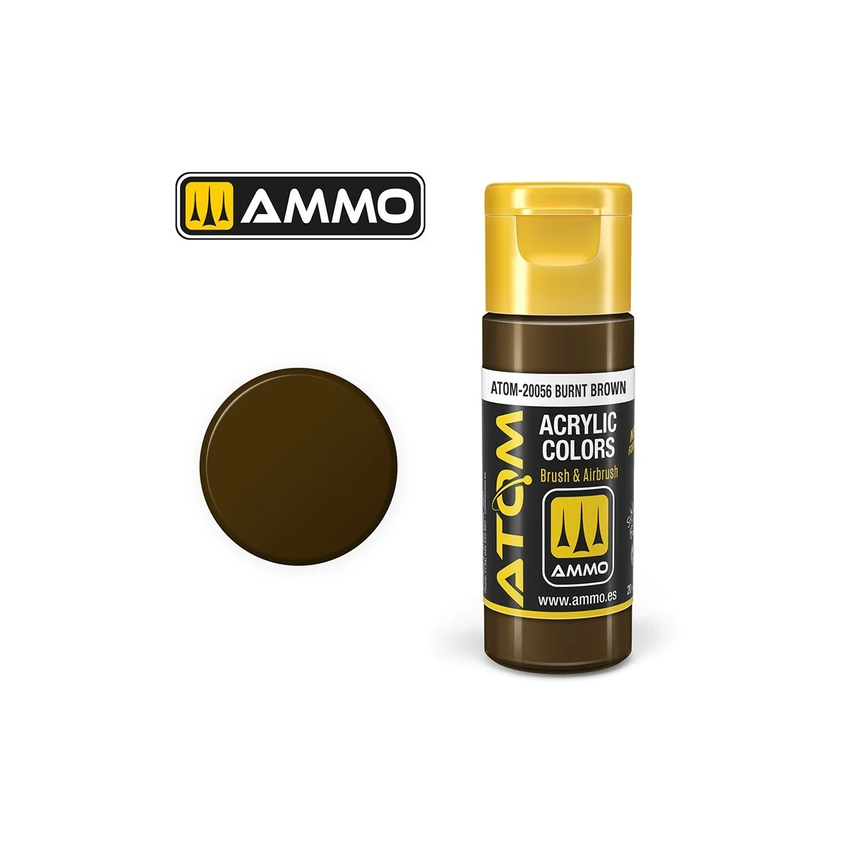 Peinture acrylique Brun brûlé 20ml ATOM AMMO - ATOM-20056