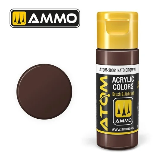 Peinture acrylique Marron OTAN 20ml ATOM AMMO ATOM-20061-Peinture acrylique Marron OTAN 20ml ATOM AMMO - ATOM-20061