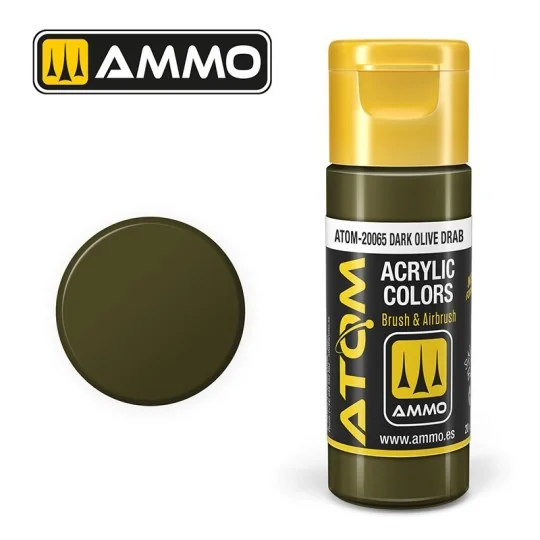 ATOM-20065-Peinture acrylique Chérie Olive Drab 20ml ATOM AMMO - ATOM-20065