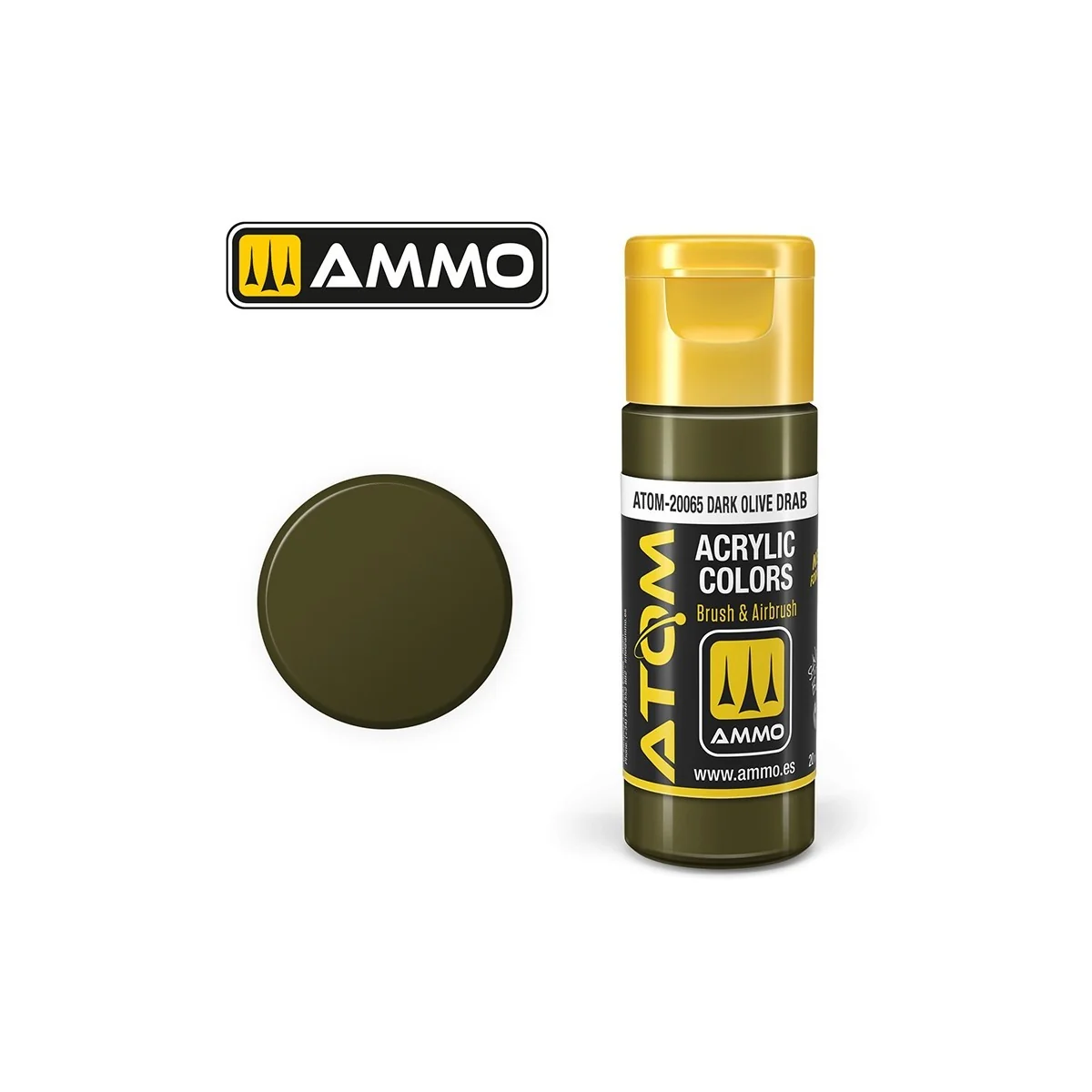 Peinture acrylique Chérie Olive Drab 20ml ATOM AMMO