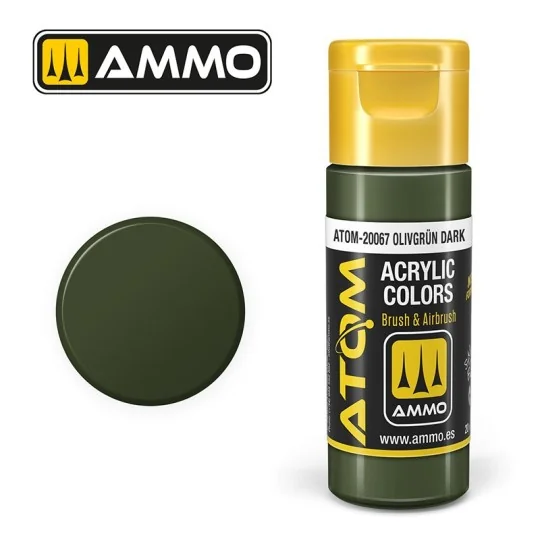 Peinture acrylique Olivgrün Foncé 20ml ATOM AMMO ATOM-20067-Peinture acrylique Olivgrün Foncé 20ml ATOM AMMO - ATOM-20067