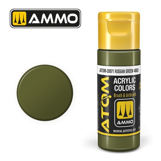 ATOM-20071-Peinture acrylique Vert russe 4BO 20ml ATOM AMMO