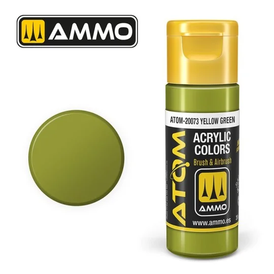 Peinture acrylique Jaune Vert 20ml ATOM AMMO ATOM-20073-Peinture acrylique Jaune Vert 20ml ATOM AMMO - ATOM-20073