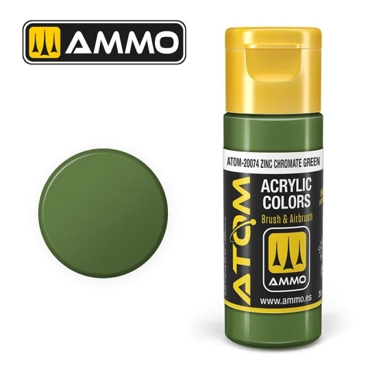 ATOM-20074-Peinture acrylique Chromate de zinc vert 20ml ATOM AMMO - ATOM-20074