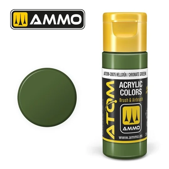 ATOM-20075-Acrylic paint Hellgrün / Chromate Green 20ml ATOM AMMO - ATOM-20075