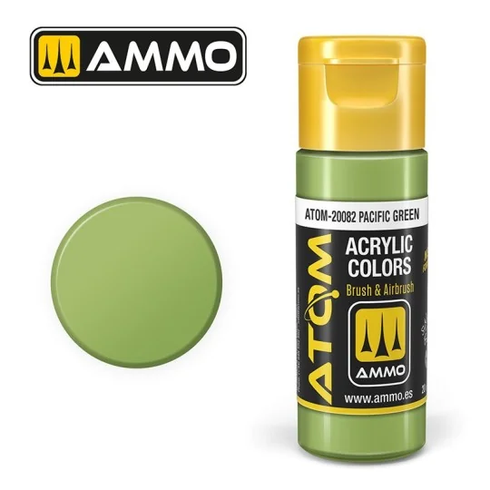 Pacific Green Acrylic Paint 20ml ATOM AMMO - ATOM-20082 ATOM-20082-Pacific Green Acrylic Paint 20ml ATOM AMMO - ATOM-20082