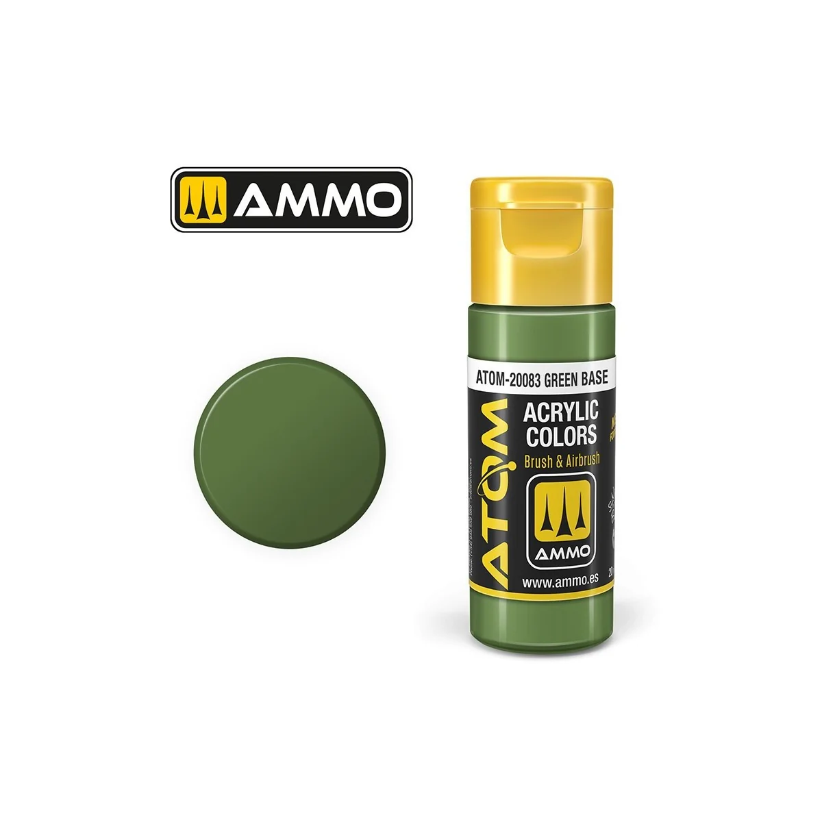 Peinture acrylique Base verte 20ml ATOM AMMO - ATOM-20083