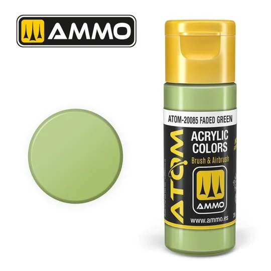 Acrylic paint washed-out green, 20 ml, ATOM AMMO - ATOM-20085 ATOM-20085-ATOM AMMO Faded Green Acrylic Paint 20ml - ATOM-20085