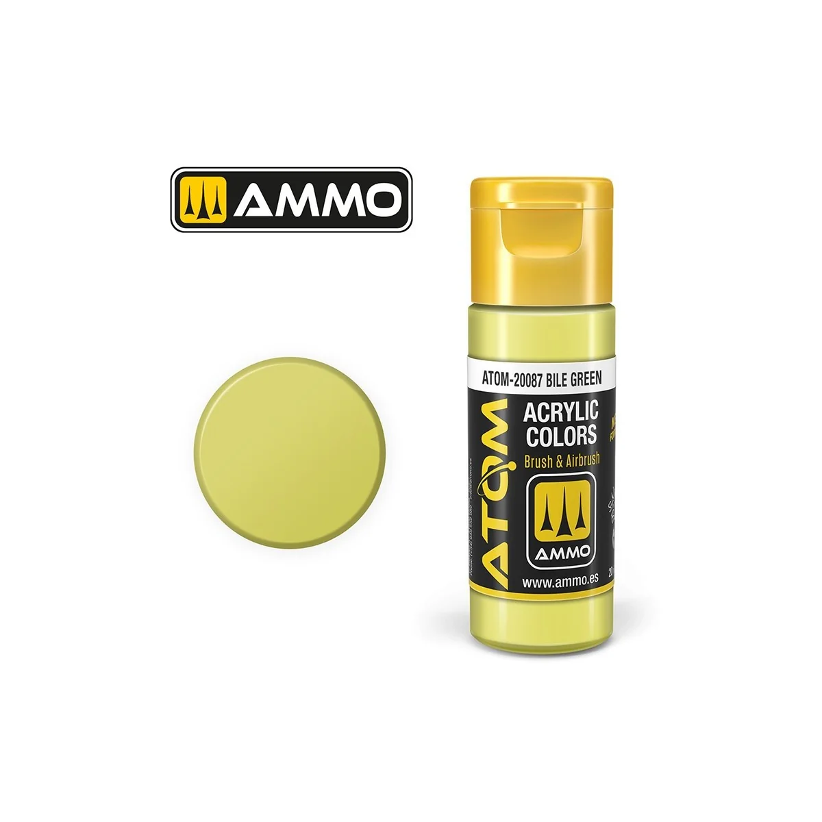 Peinture acrylique Vert biliaire 20ml ATOM AMMO