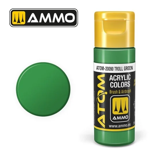 Acrylic paint Troll Green 20 ml ATOM AMMO - ATOM-20090 ATOM-20090-Troll Green Acrylic Paint 20ml ATOM AMMO - ATOM-20090