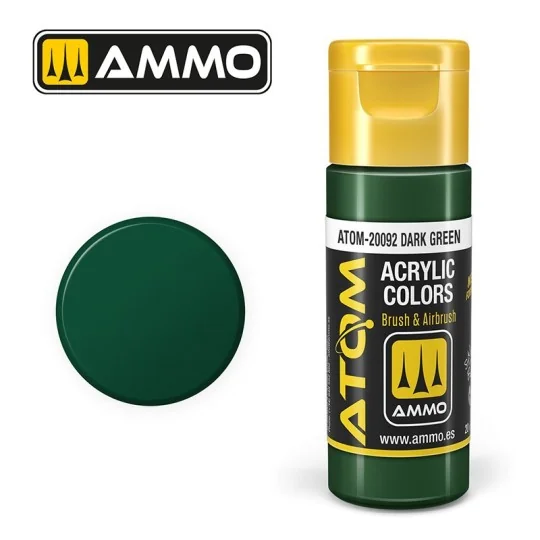 ATOM-20092-Peinture acrylique Vert foncé 20ml ATOM AMMO
