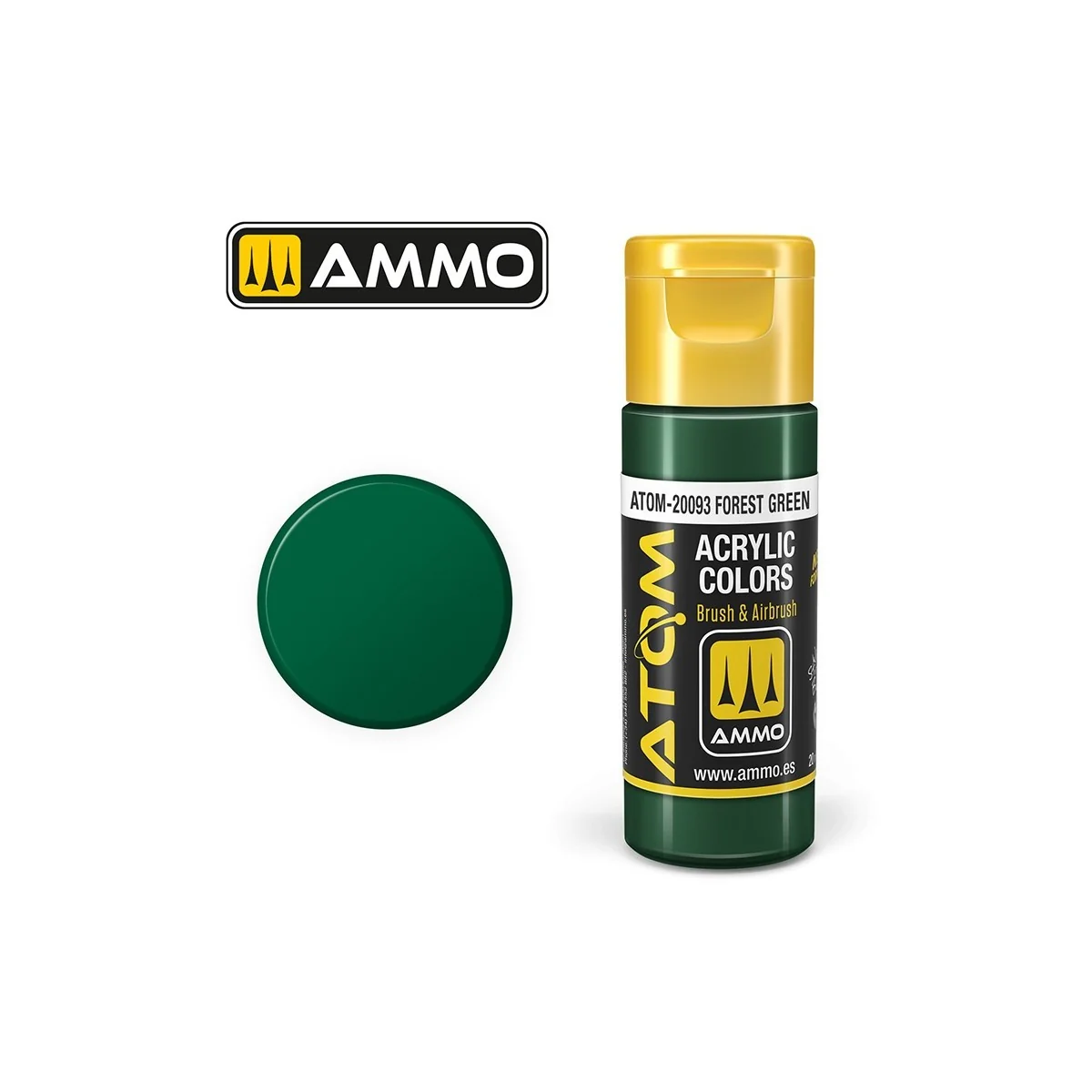 Forest Green Acrylic Paint 20ml ATOM AMMO - ATOM-20093 Forest Green Acrylic Paint 20ml ATOM AMMO - ATOM-20093