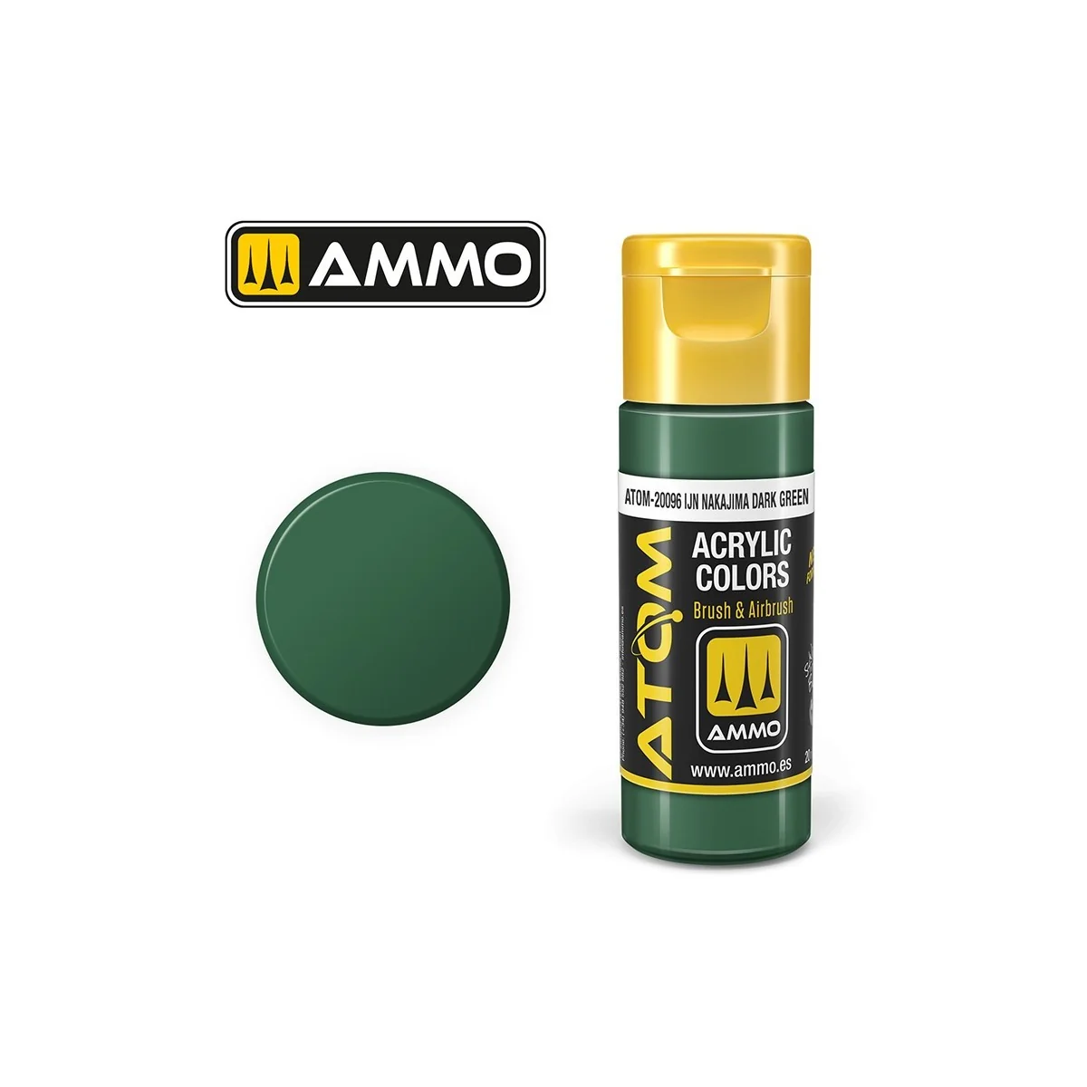 Acrylic paint IJN Nakajima Dark Green 20ml ATOM AMMO - ATOM-20096 Acrylic paint IJN Nakajima Dark Green 20ml ATOM AMMO - ATOM-20096