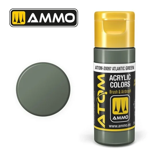 Atlantic Green Acrylic Paint 20ml ATOM AMMO - ATOM-20097 - ATOM-20097 ATOM-20097-Atlantic Green Acrylic Paint 20ml ATOM AMMO - ATOM-20097