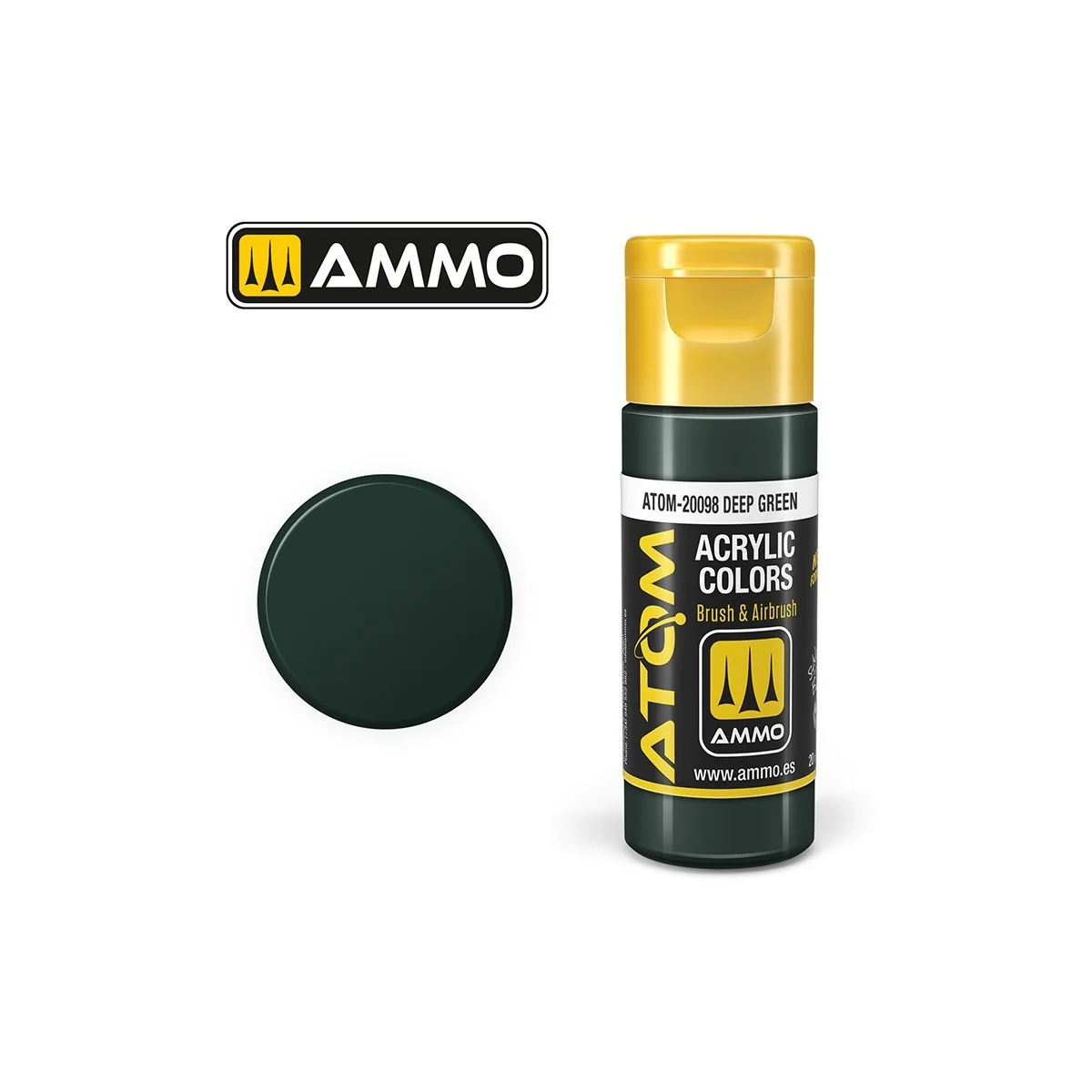 Peinture acrylique Vert profond 20ml ATOM AMMO Peinture acrylique Vert profond 20ml ATOM AMMO