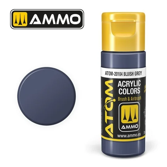 Peinture acrylique Gris bleuté 20ml ATOM AMMO ATOM-20104-Peinture acrylique Gris bleuté 20ml ATOM AMMO - ATOM-20104