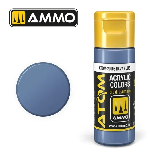 ATOM-20106-Peinture acrylique Bleu marine 20ml ATOM AMMO