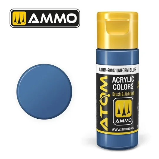 ATOM-20107-ATOM AMMO Uniform Blue Acrylic Paint 20ml - ATOM-20107