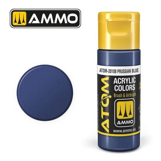 Prussian Blue acrylic paint 20 ml ATOM AMMO - ATOM-20108 ATOM-20108-Prussian Blue Acrylic Paint 20ml ATOM AMMO - ATOM-20108