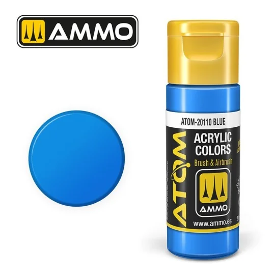 ATOM-20110-Peinture acrylique Bleu 20ml ATOM AMMO - ATOM-20110