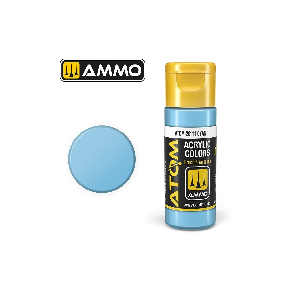 Peinture acrylique Cyan 20ml ATOM AMMO