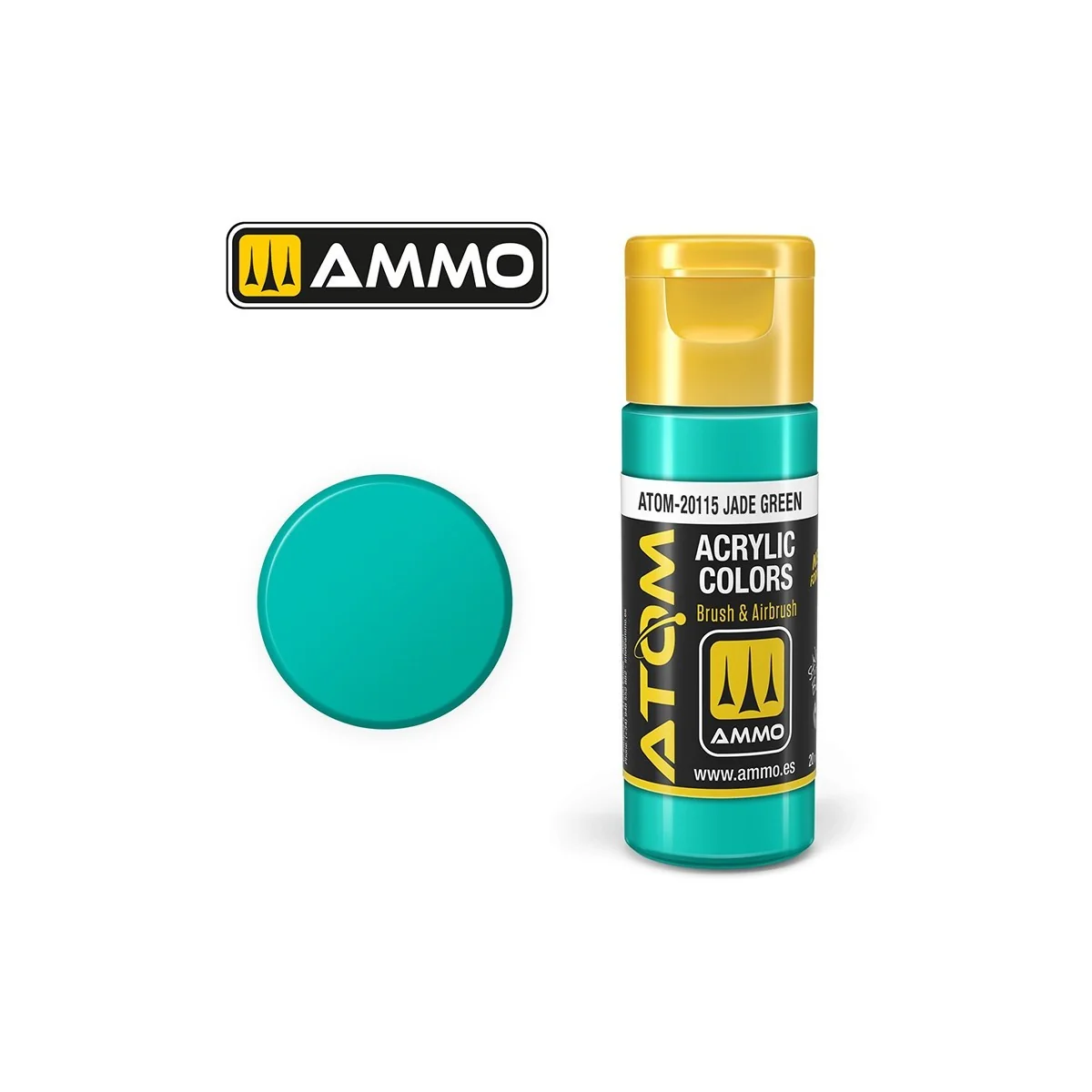 Peinture acrylique Vert Jade 20ml ATOM AMMO - ATOM-20115