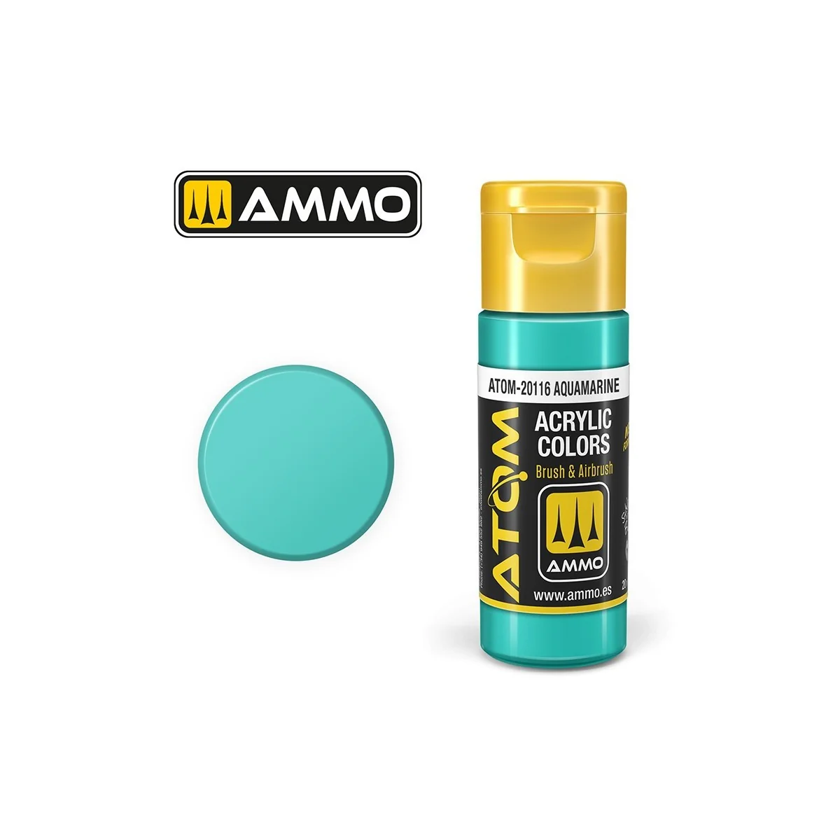 Blue-green acrylic paint 20ml ATOM AMMO - ATOM-20116 Blue-green acrylic paint 20ml ATOM AMMO - ATOM-20116