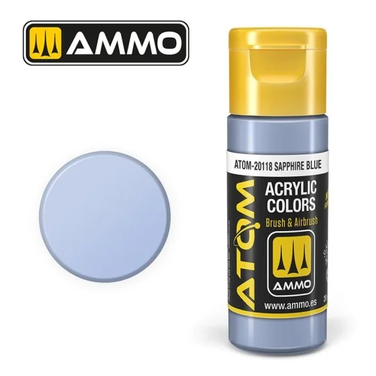 ATOM-20118-Sapphire Blue Acrylic Paint 20ml ATOM AMMO - ATOM-20118