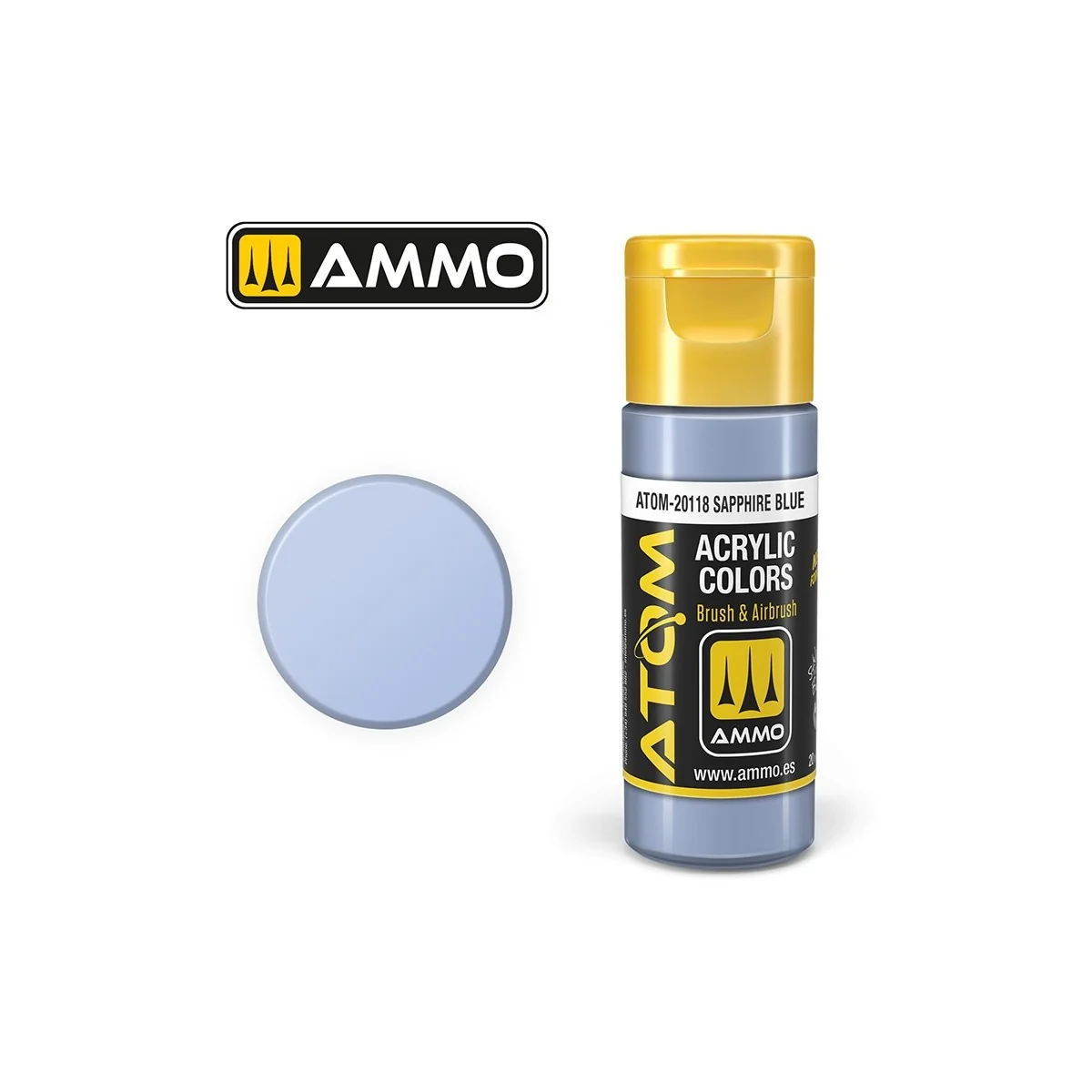 Acrylic paint Sapphire Blue 20 ml ATOM AMMO - ATOM-20118