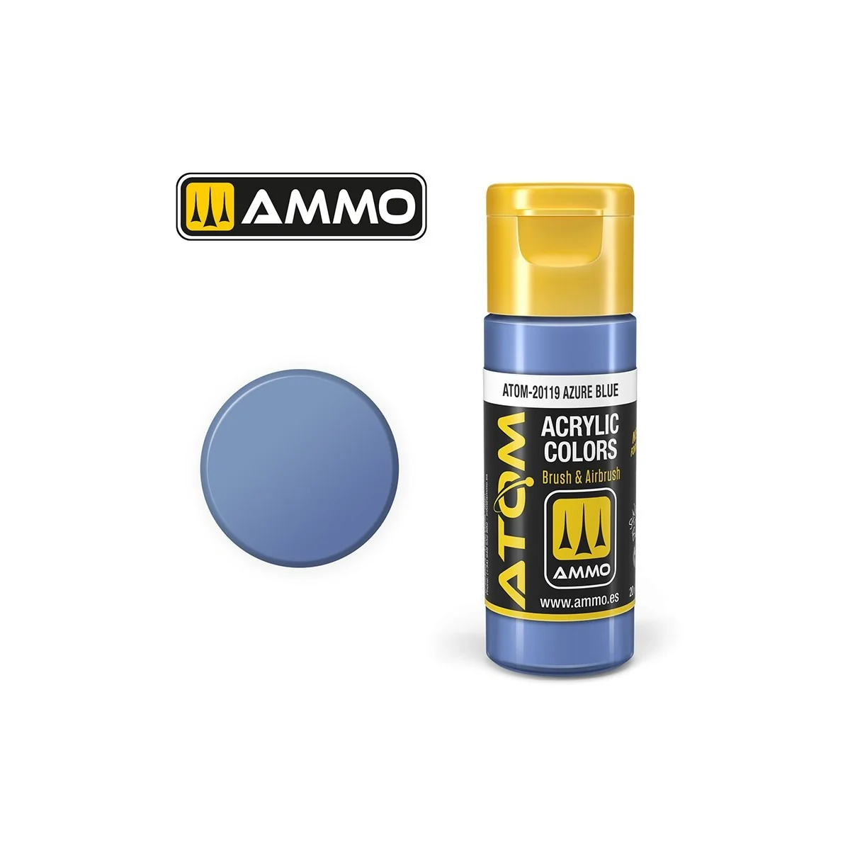 Azure blue acrylic paint 20ml ATOM AMMO - ATOM-20119 Azure blue acrylic paint 20ml ATOM AMMO - ATOM-20119