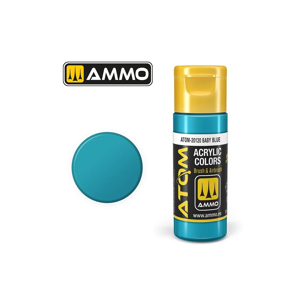 Baby blue acrylic paint, 20 ml, ATOM AMMO - ATOM-20120 Baby blue acrylic paint, 20 ml, ATOM AMMO - ATOM-20120